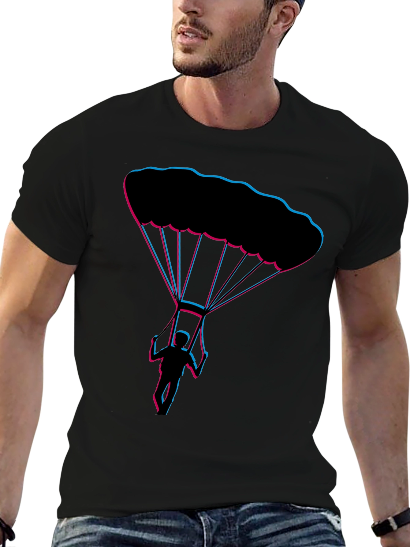 Parachute Design Black Tee