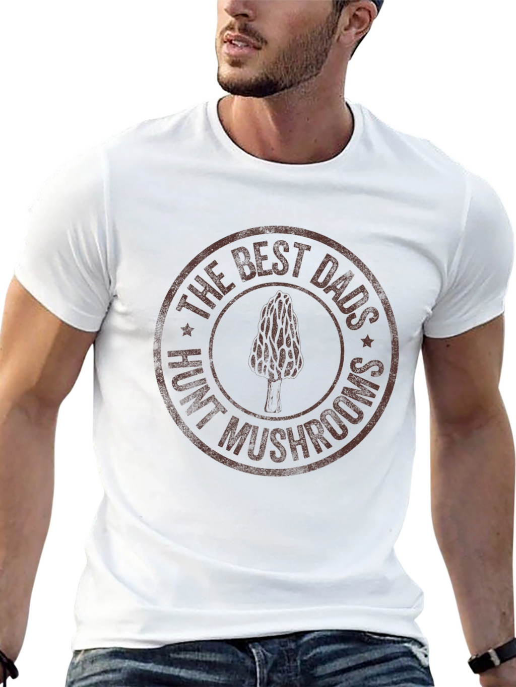 Best Dads Hunt Mushrooms Graphic Tee
