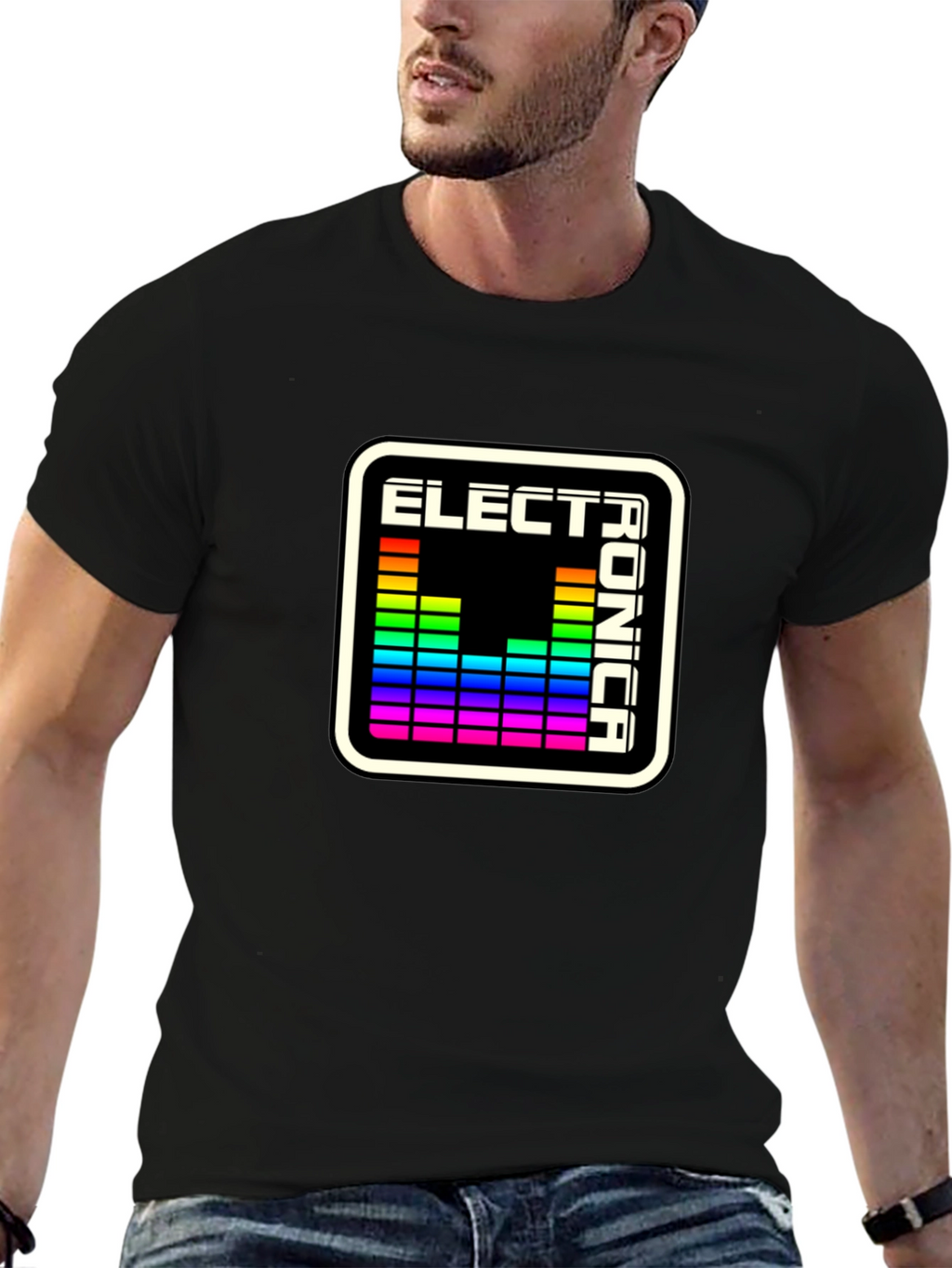 Electronica Spectrum Tee - Black Graphic T-Shirt