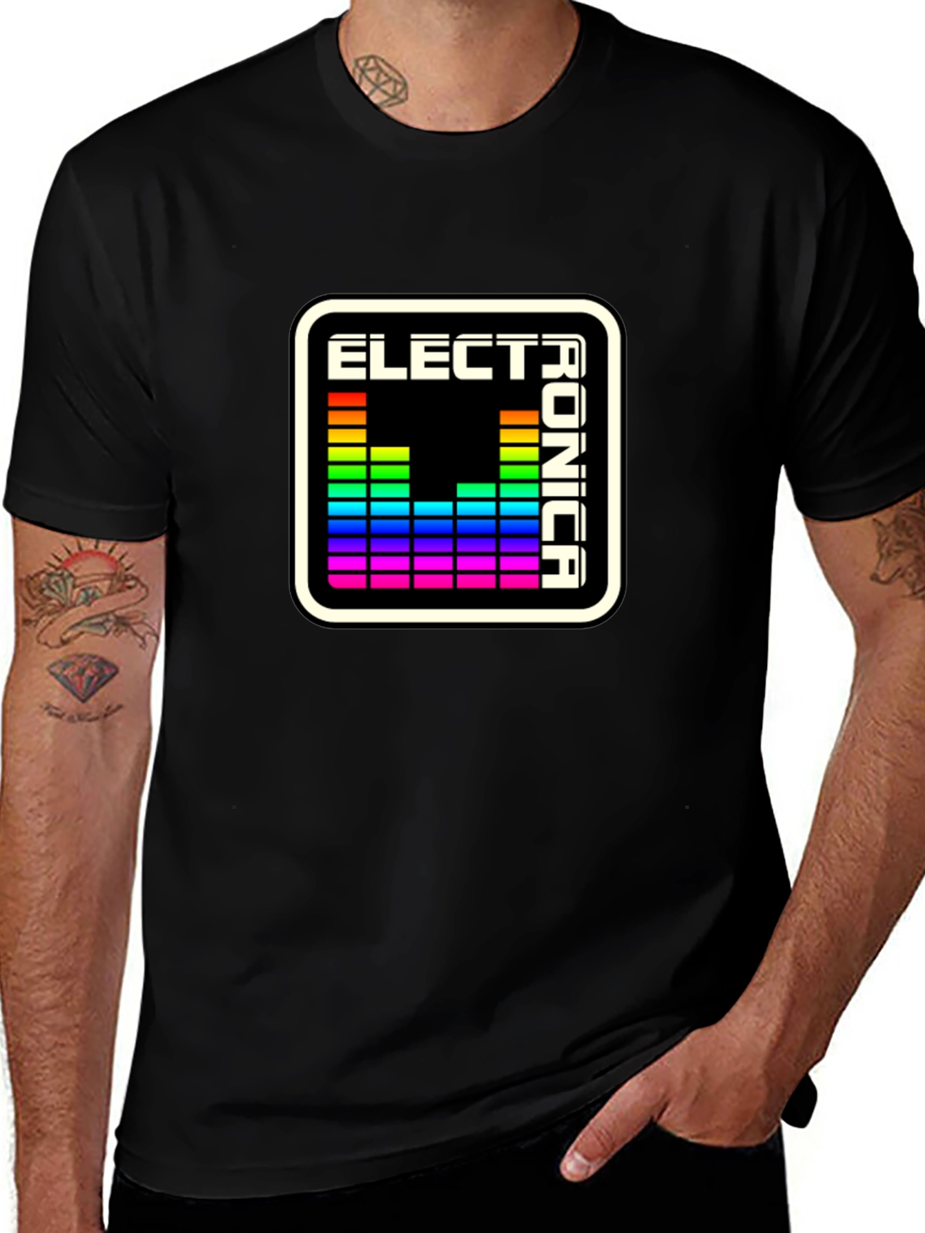Electronica Spectrum Tee - Black Graphic T-Shirt