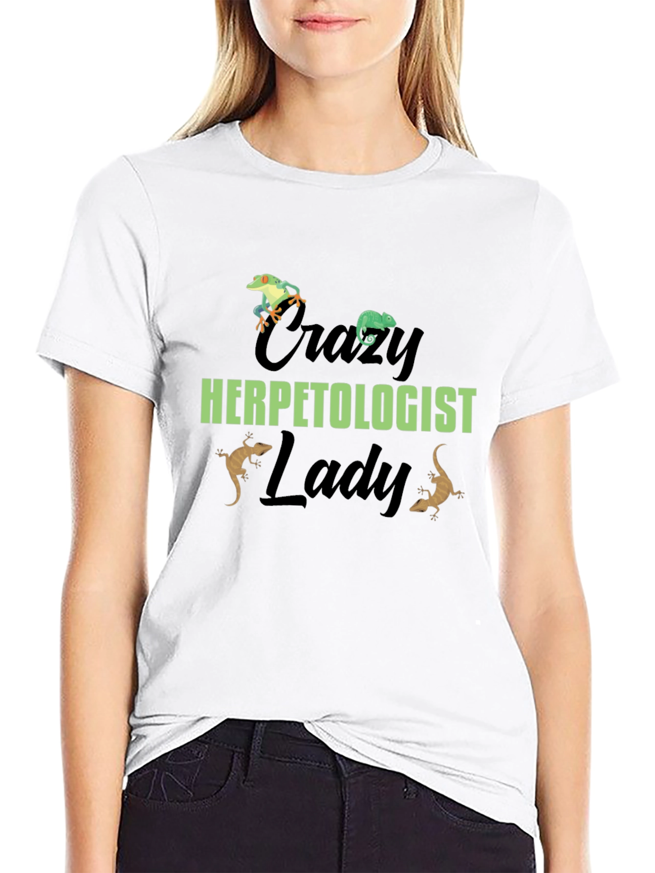 Crazy Herpetologist Lady T-Shirt Reptile Lover Tee