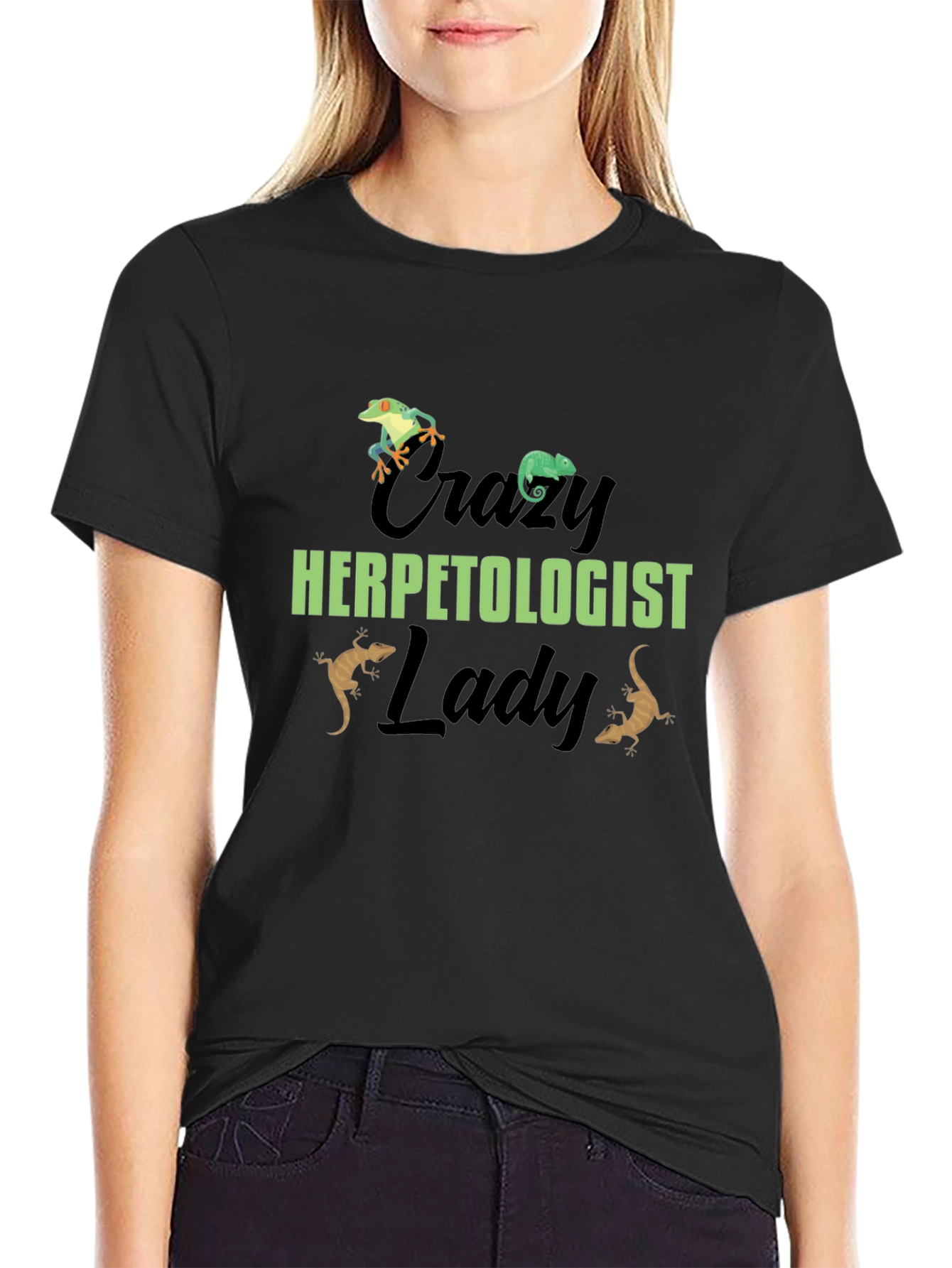 Crazy Herpetologist Lady T-Shirt Reptile Lover Tee