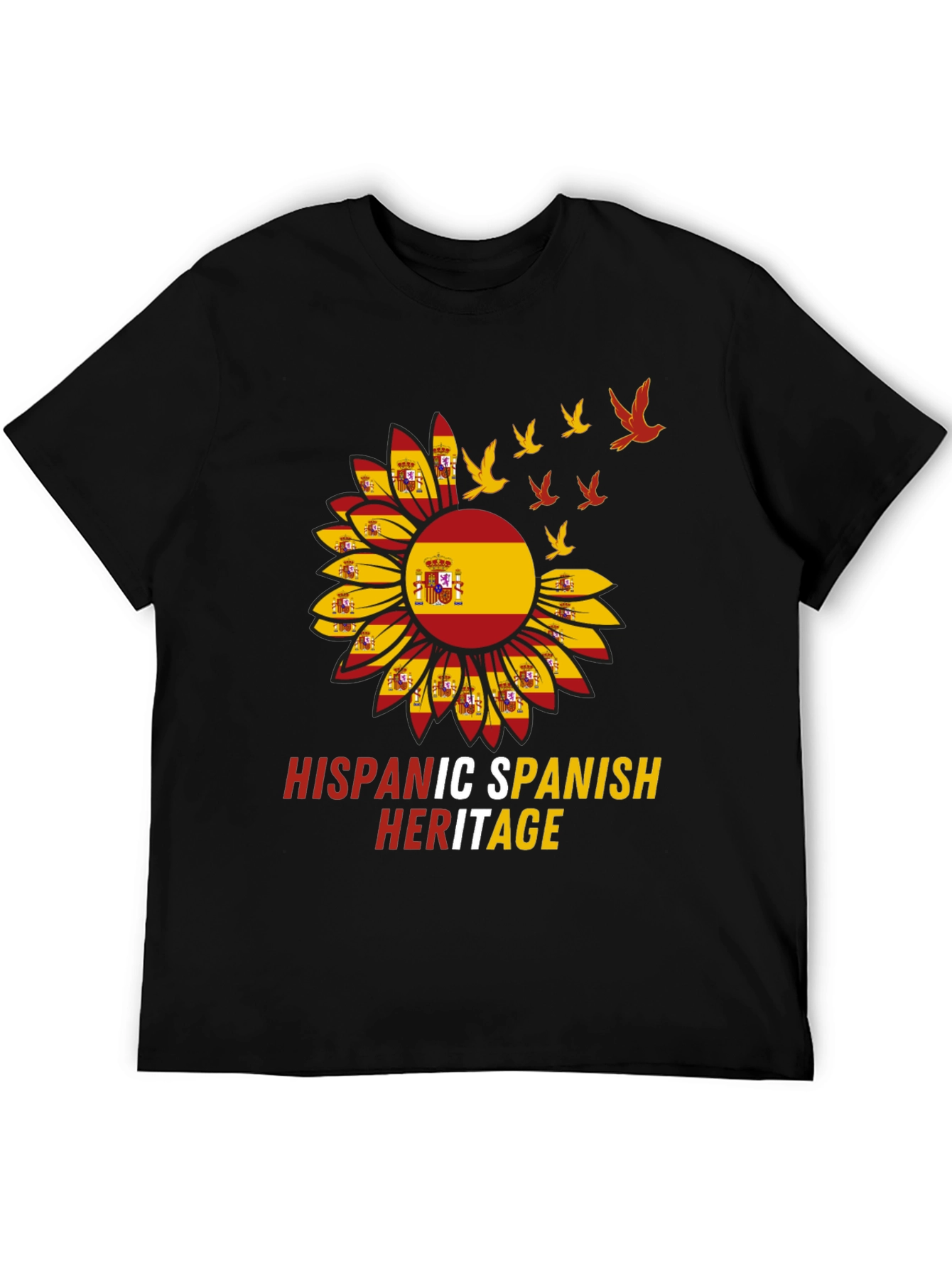 Hispanic Spanish Heritage T-Shirt Sunflower Birds