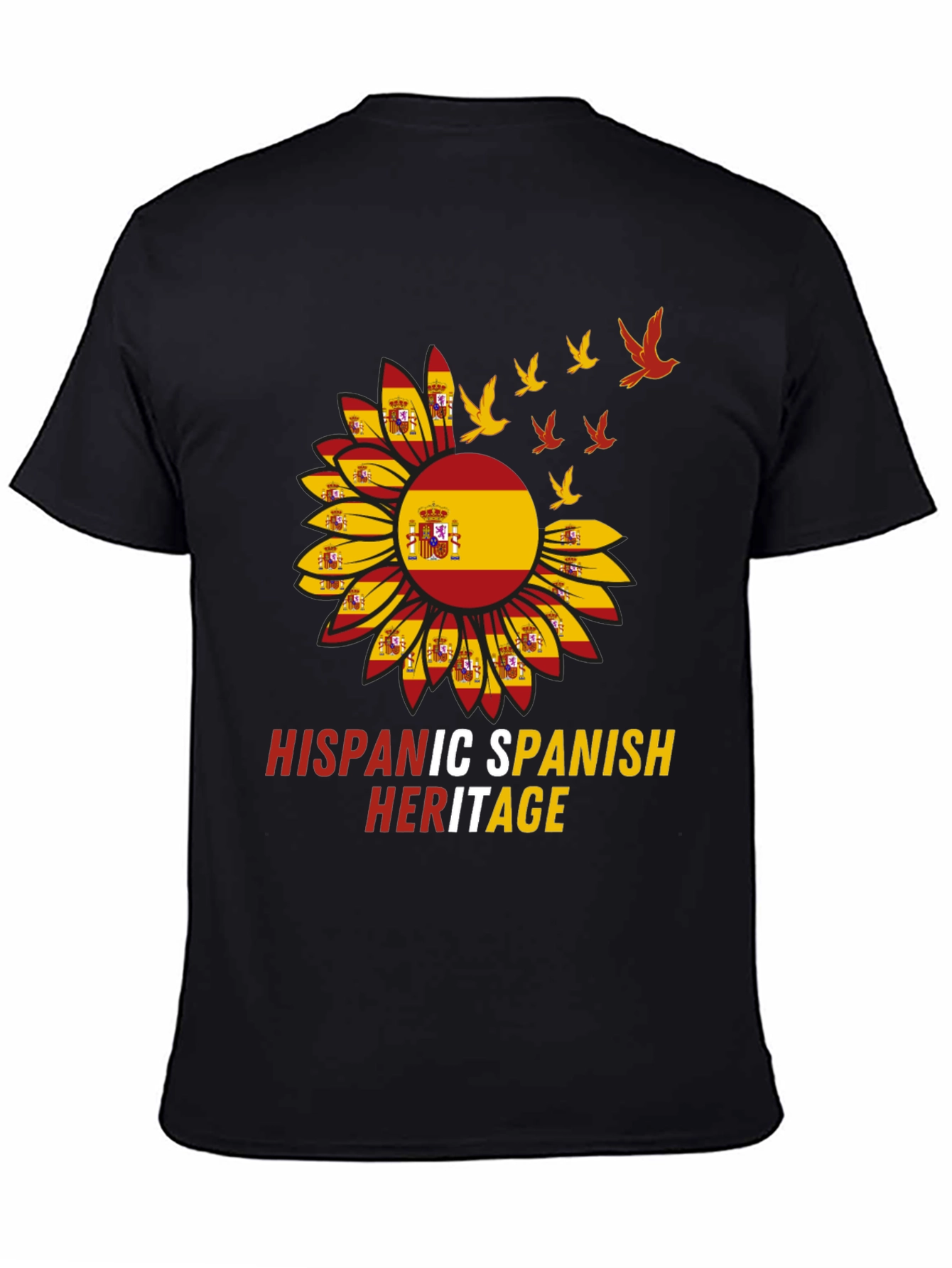Hispanic Spanish Heritage T-Shirt Sunflower Birds