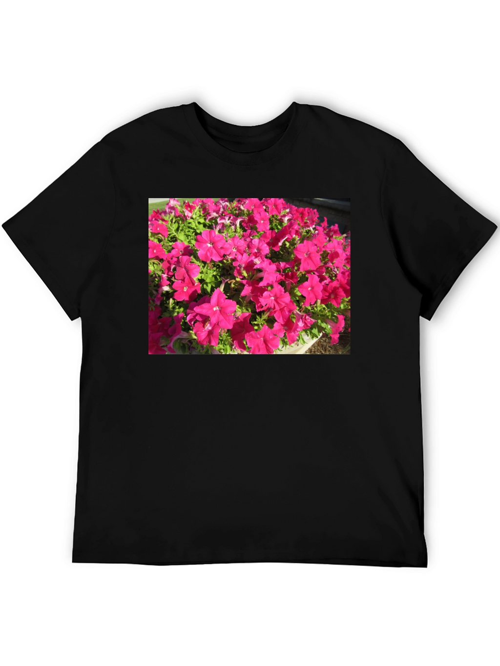 Floral Print Black T-Shirt - Bold & Vibrant
