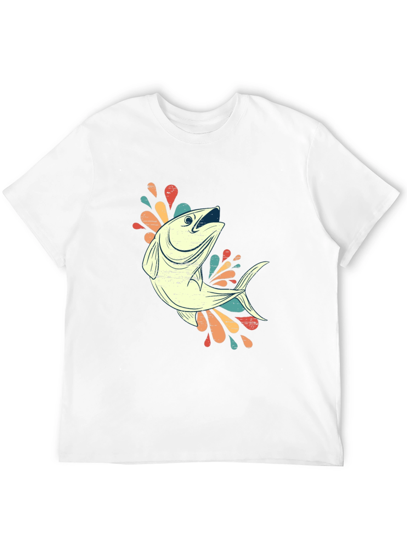 Retro Fishing Tee - Black Cotton Blend