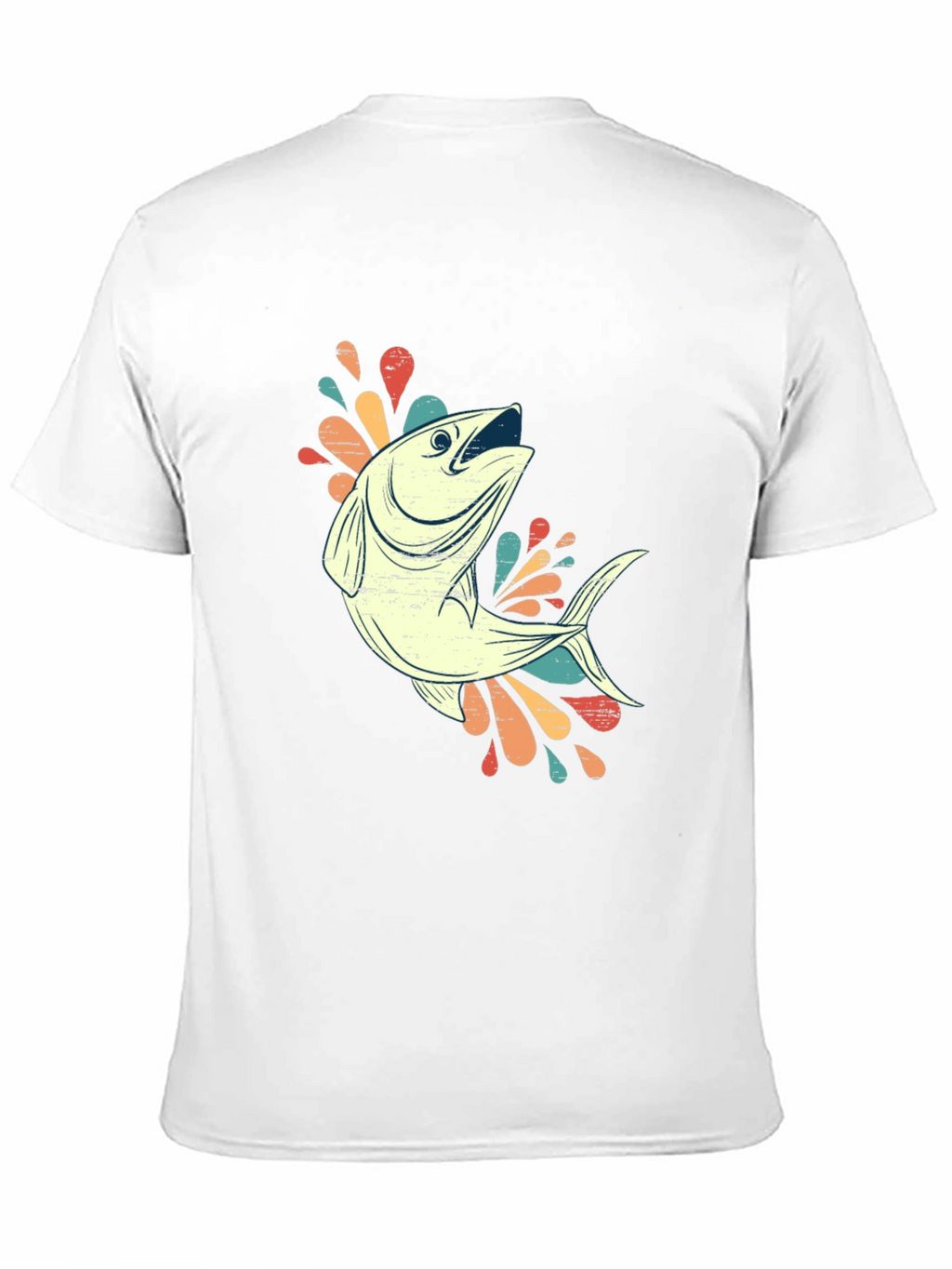 Retro Fishing Tee - Black Cotton Blend