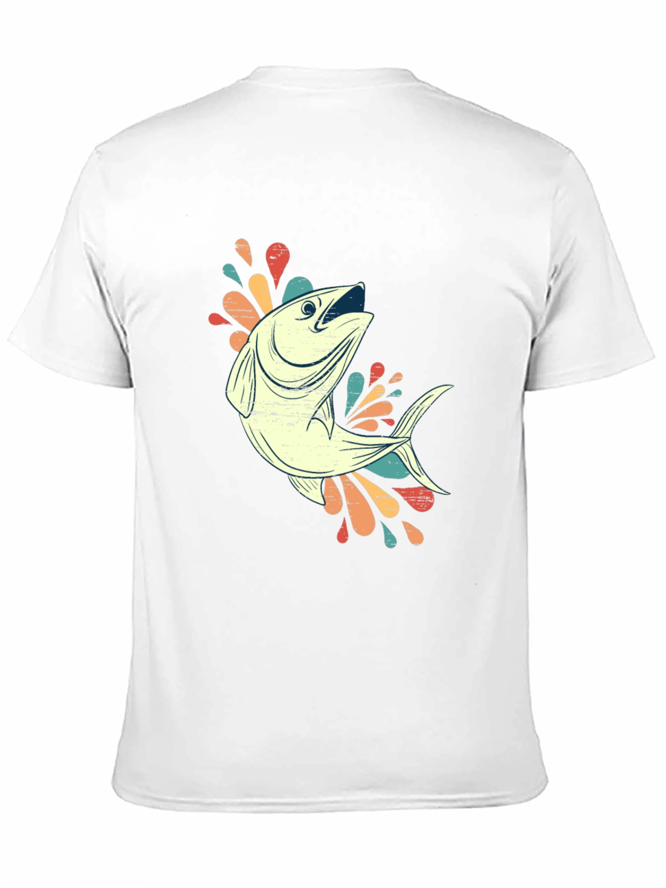 Retro Fishing Tee - Black Cotton Blend