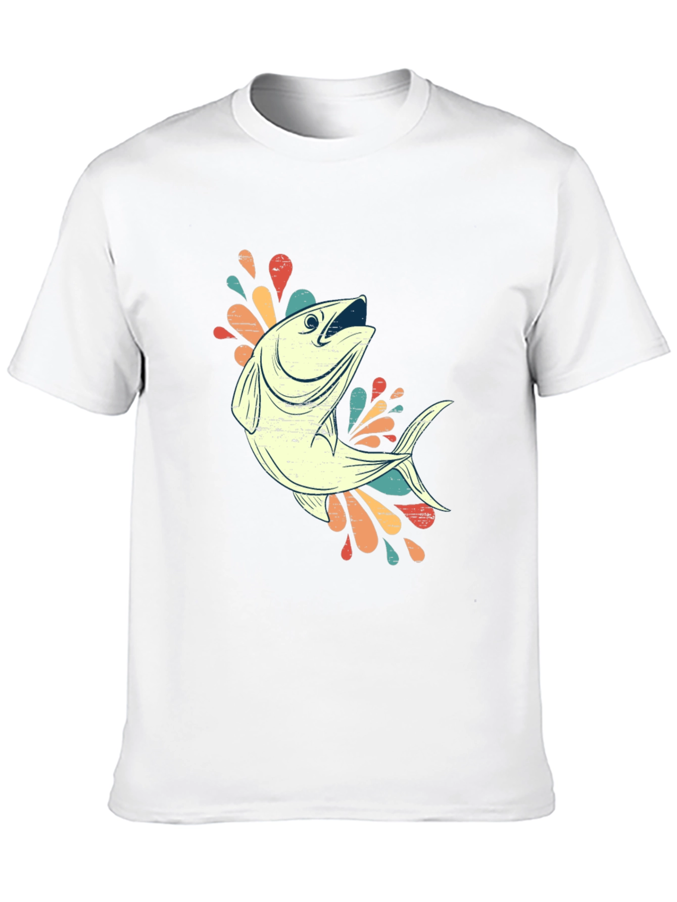 Retro Fishing Tee - Black Cotton Blend