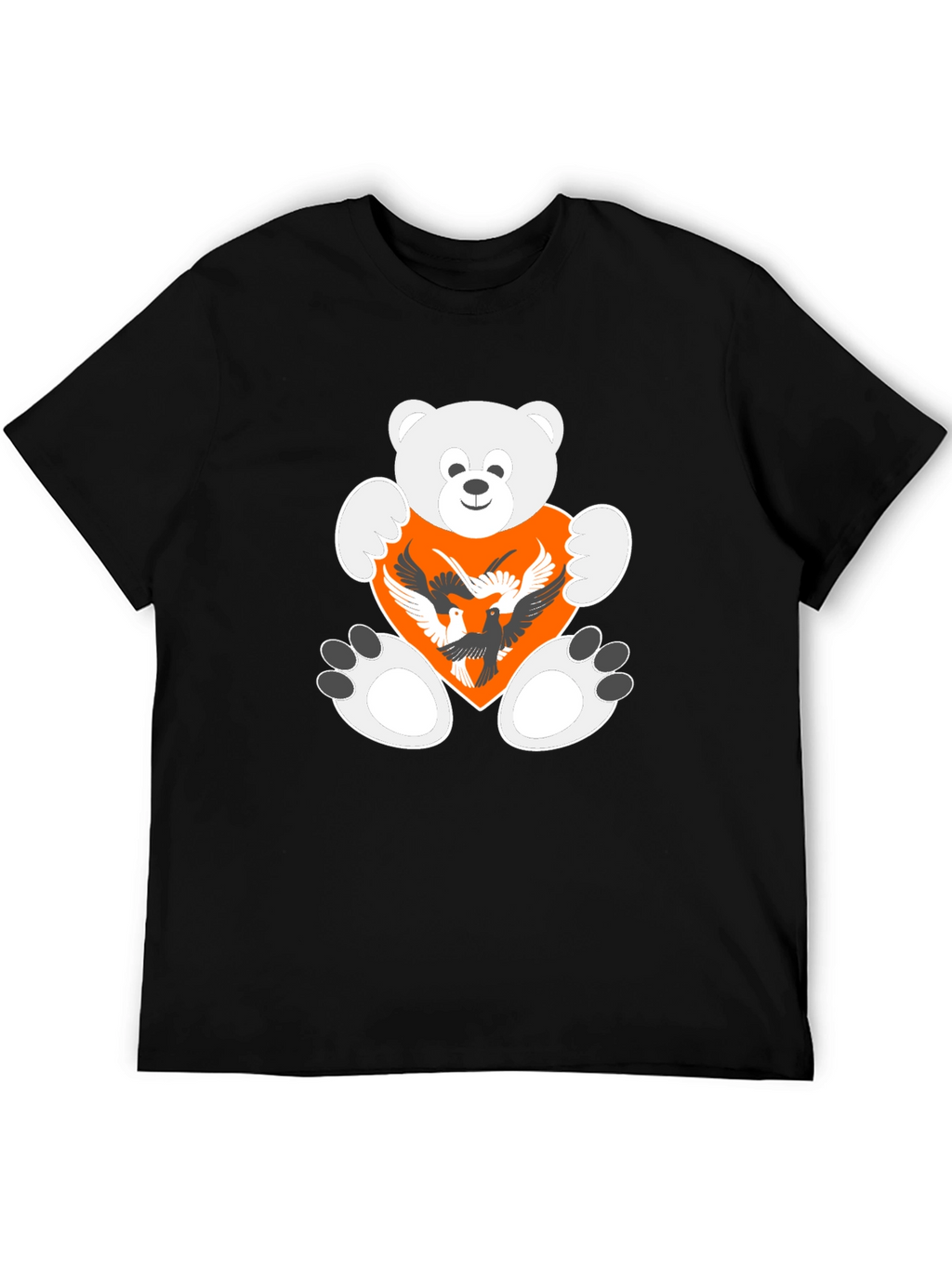 Teddy Bear Heart Birds Graphic Tee
