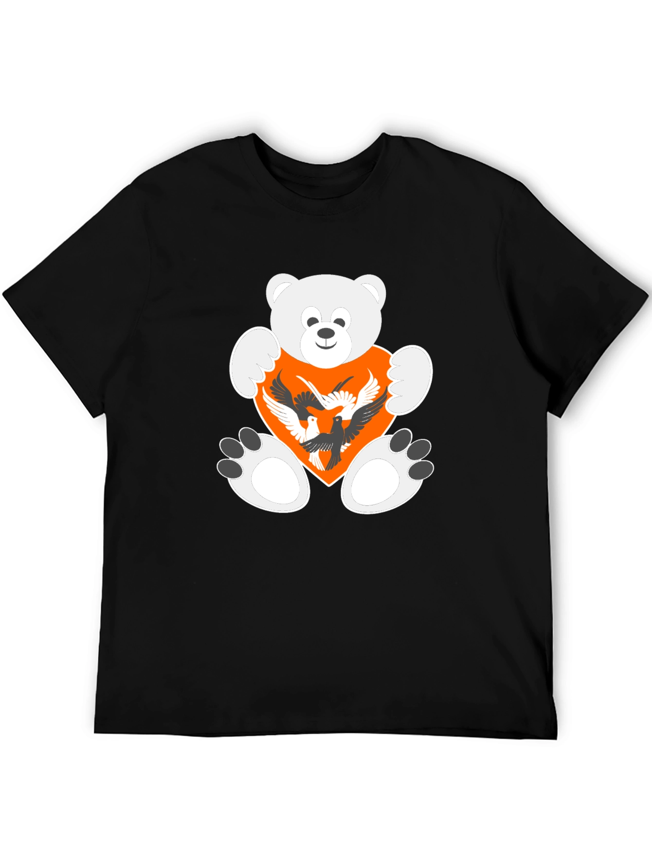 Teddy Bear Heart Birds Graphic Tee