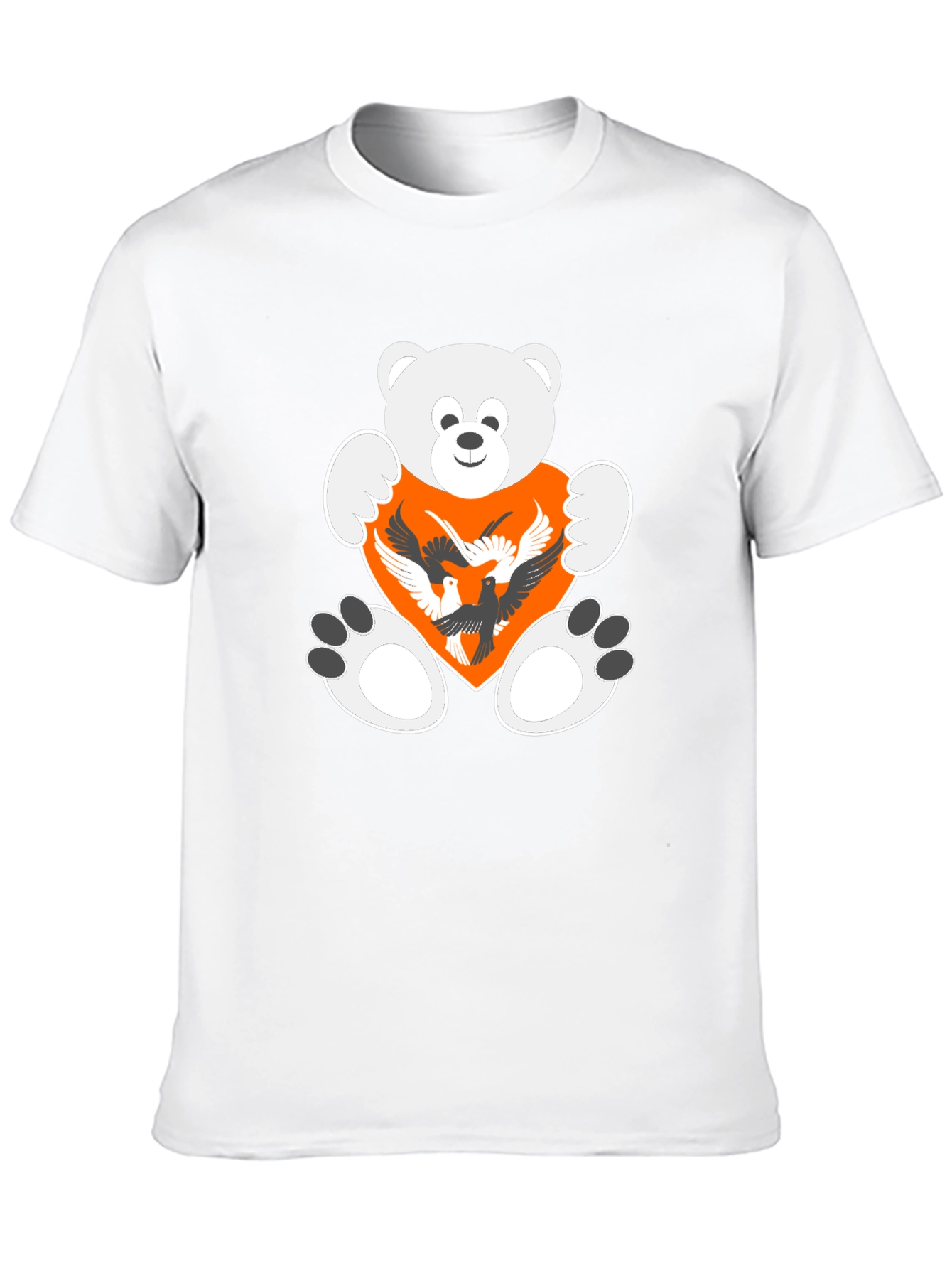 Teddy Bear Heart Birds Graphic Tee
