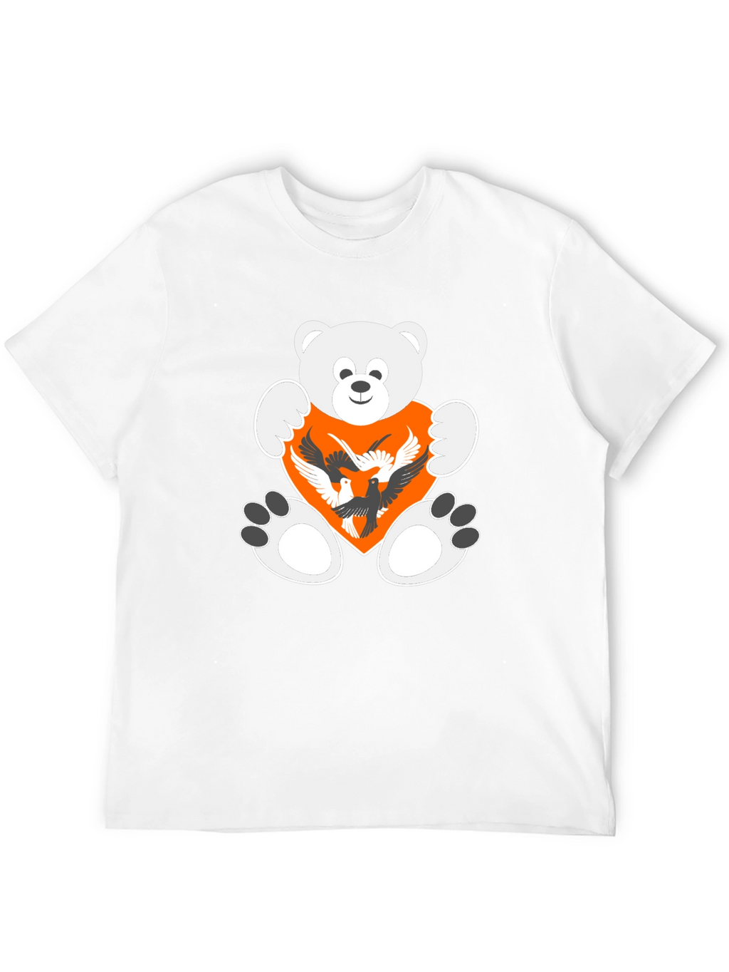 Teddy Bear Heart Birds Graphic Tee