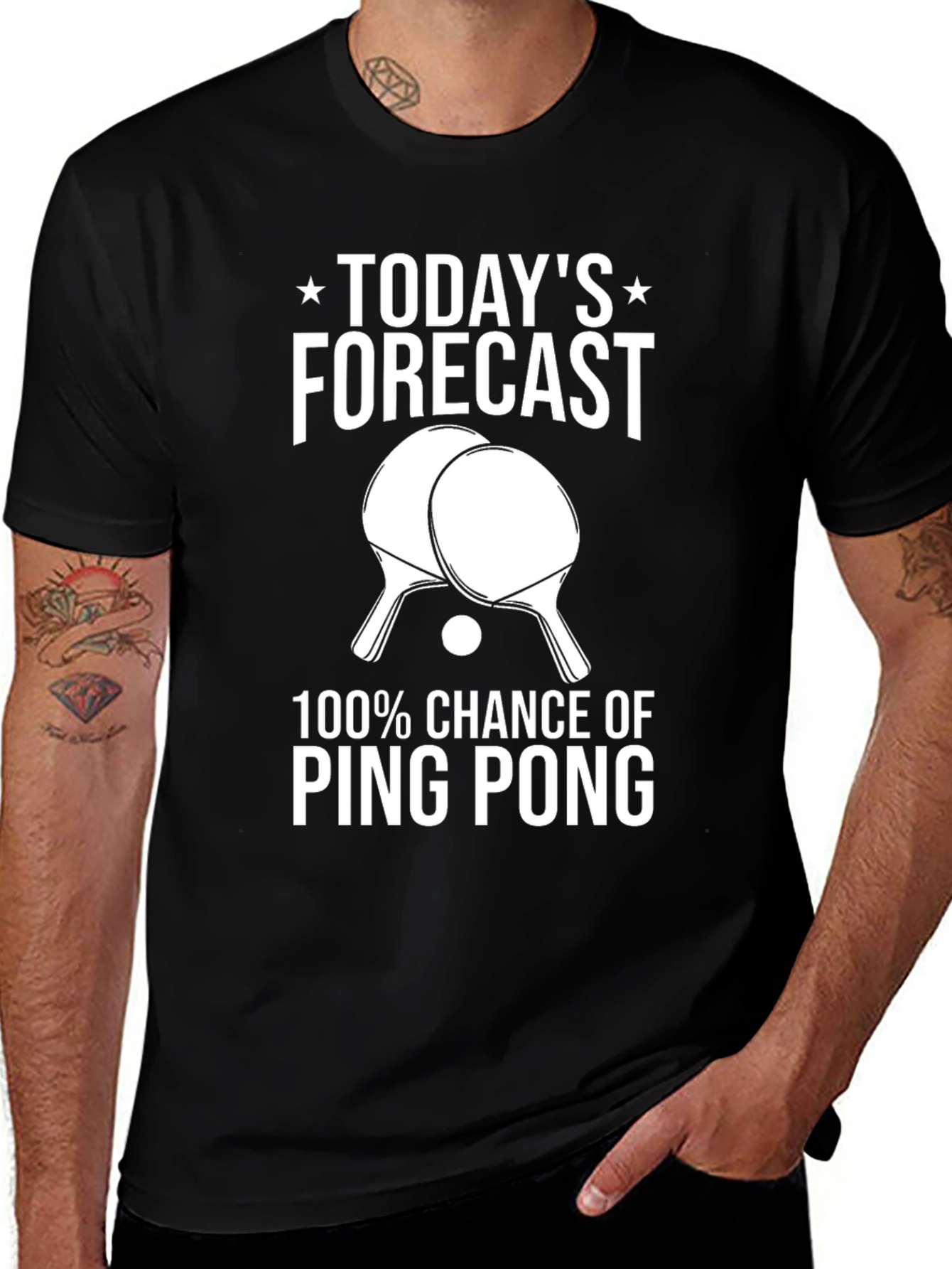 Ping Pong Forecast T-Shirt - 100% Chance of Fun!