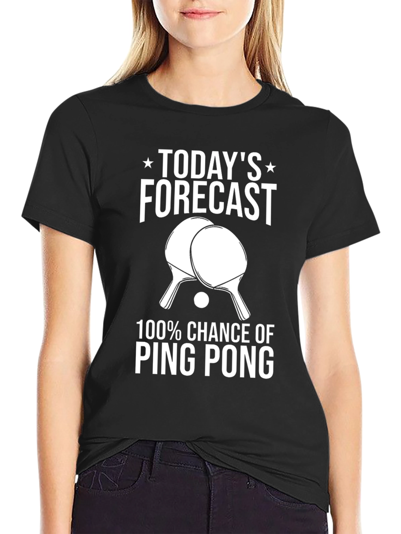 Ping Pong Forecast T-Shirt - 100% Chance of Fun!