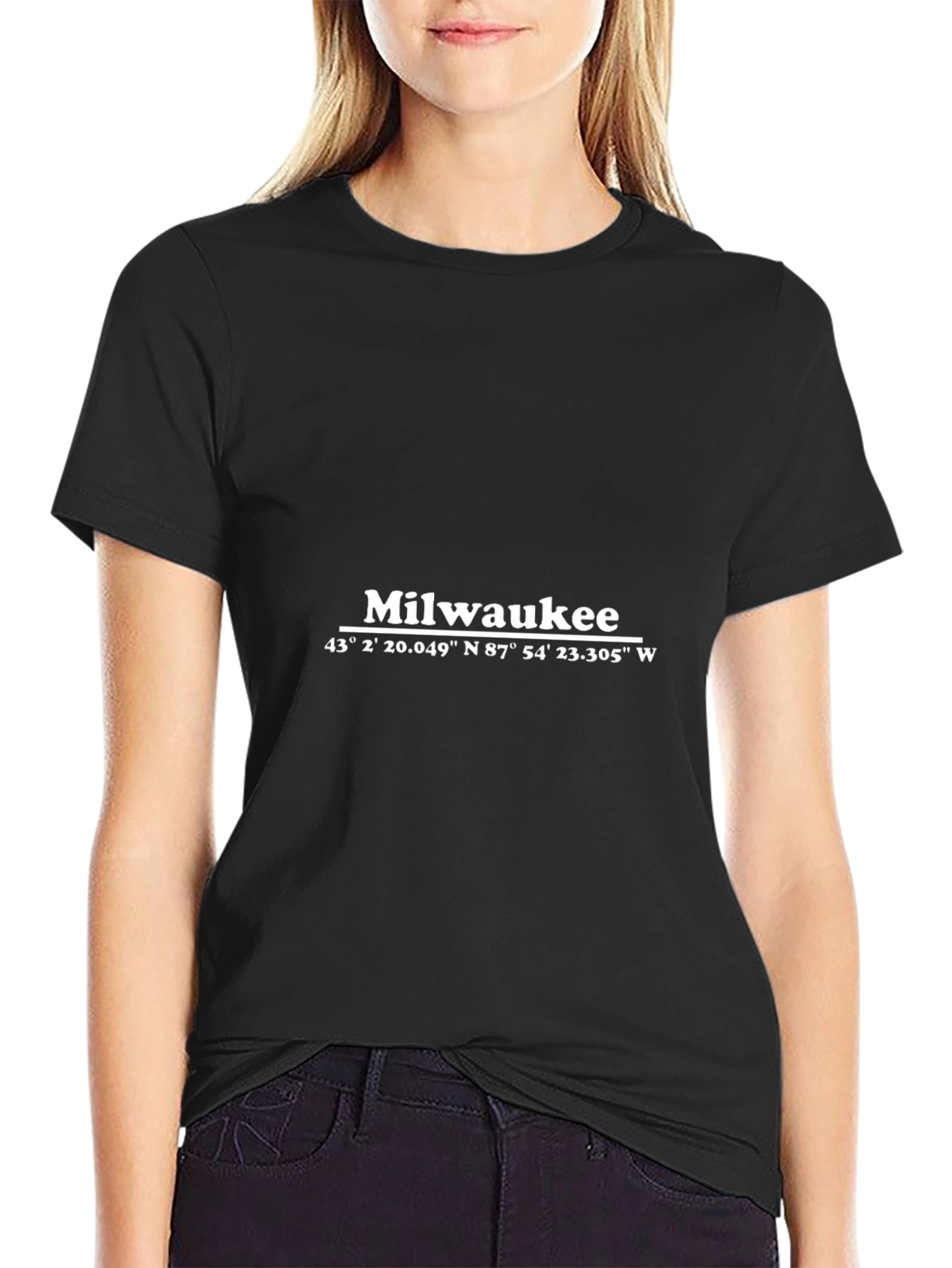Milwaukee Coordinates T-Shirt - Black Crew Neck