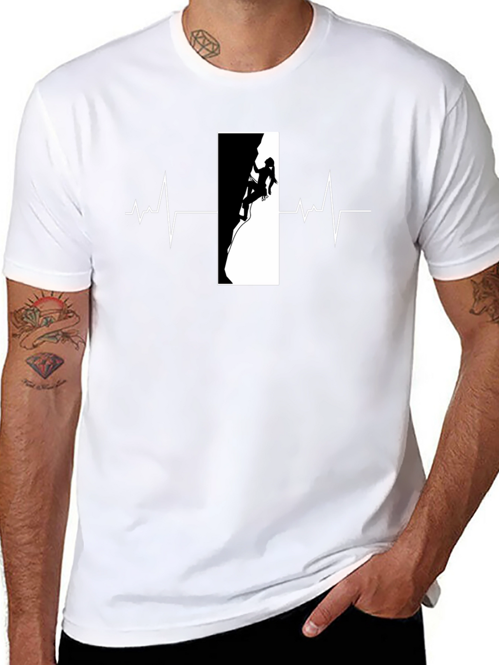 Climbing Heartbeat Black T-Shirt