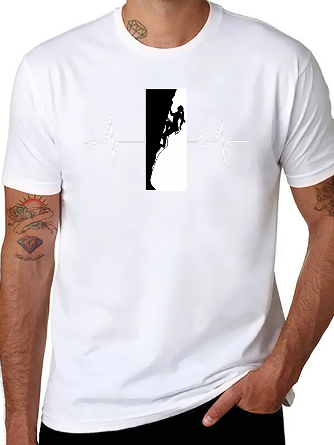 Climbing Heartbeat Black T-Shirt