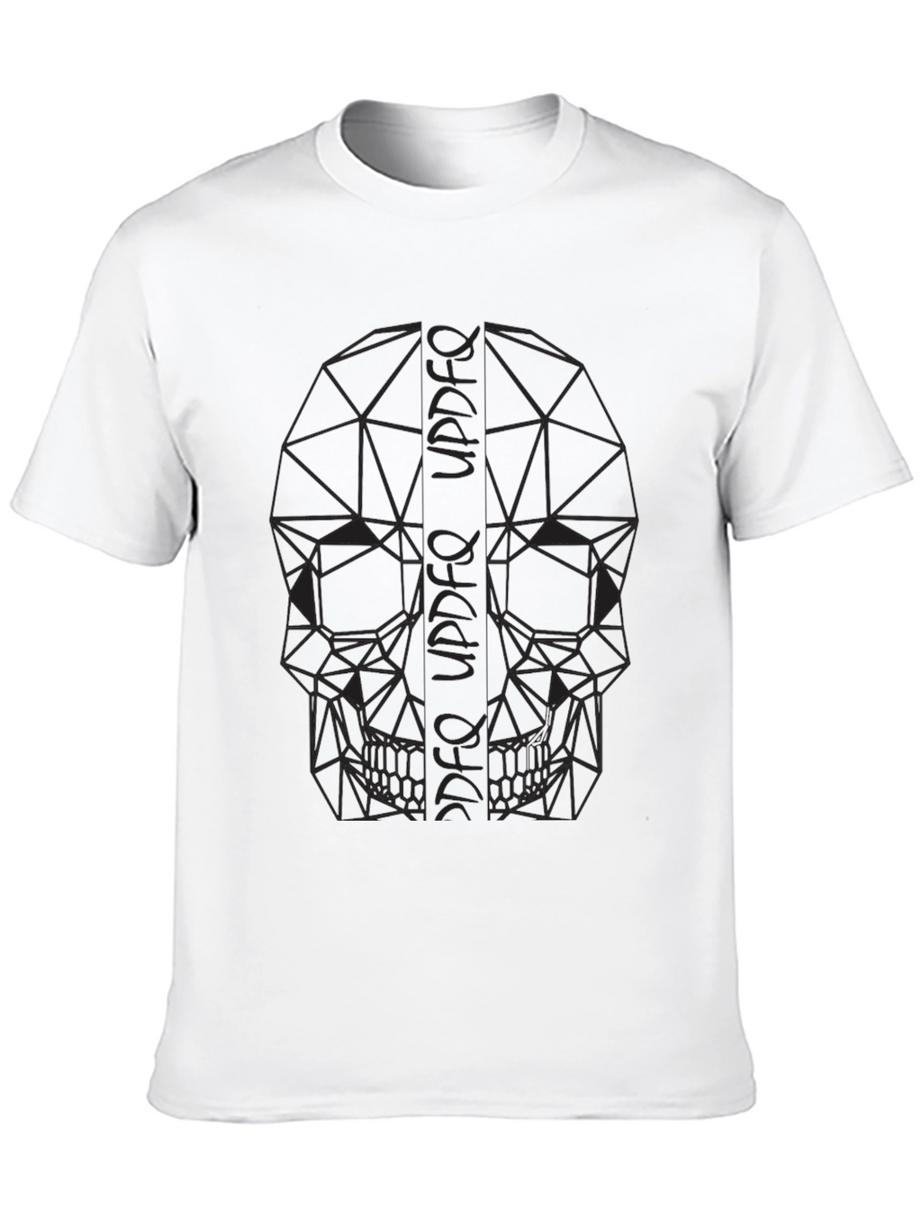Geometric Skull Print Black T-Shirt