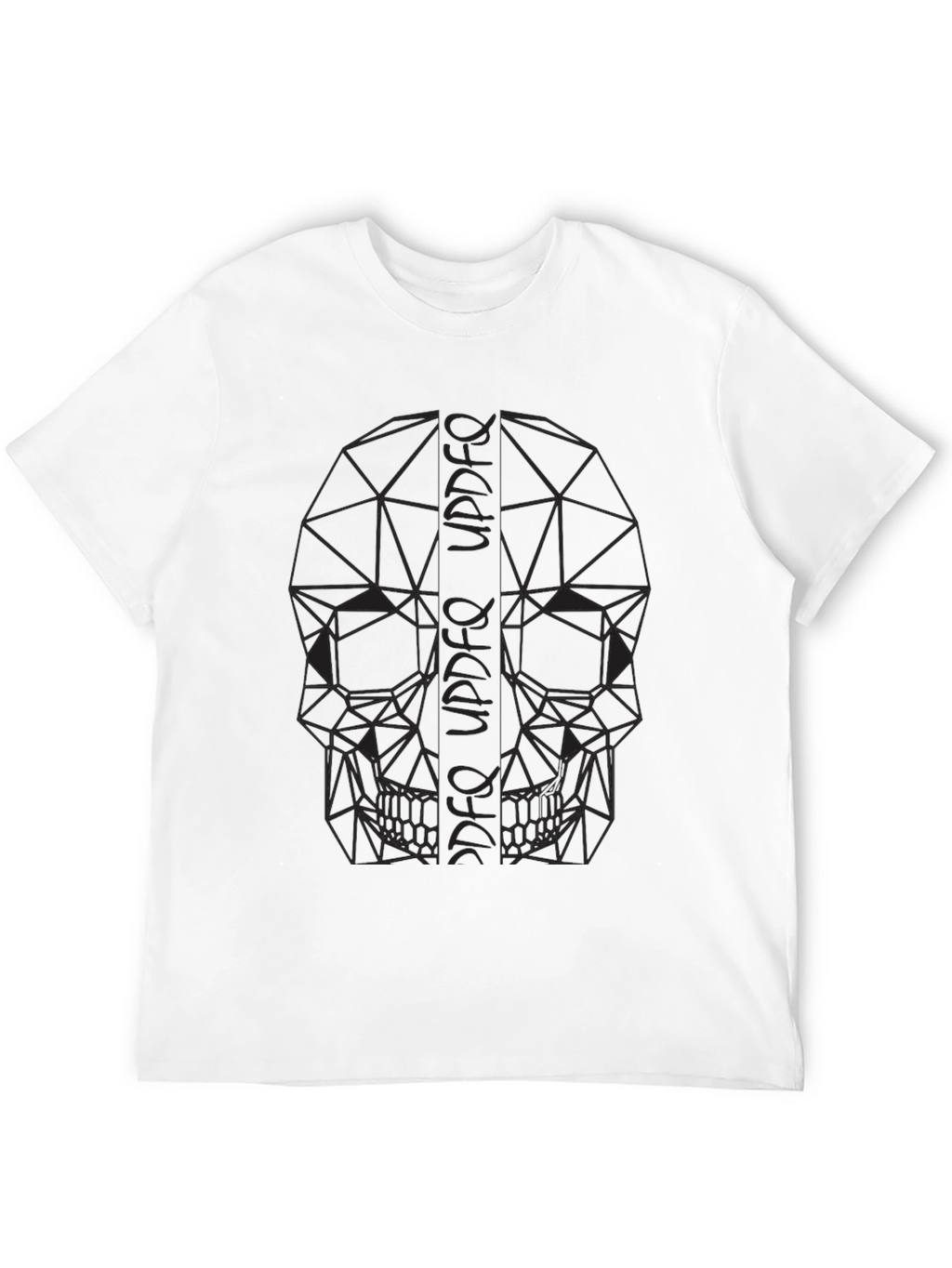 Geometric Skull Print Black T-Shirt