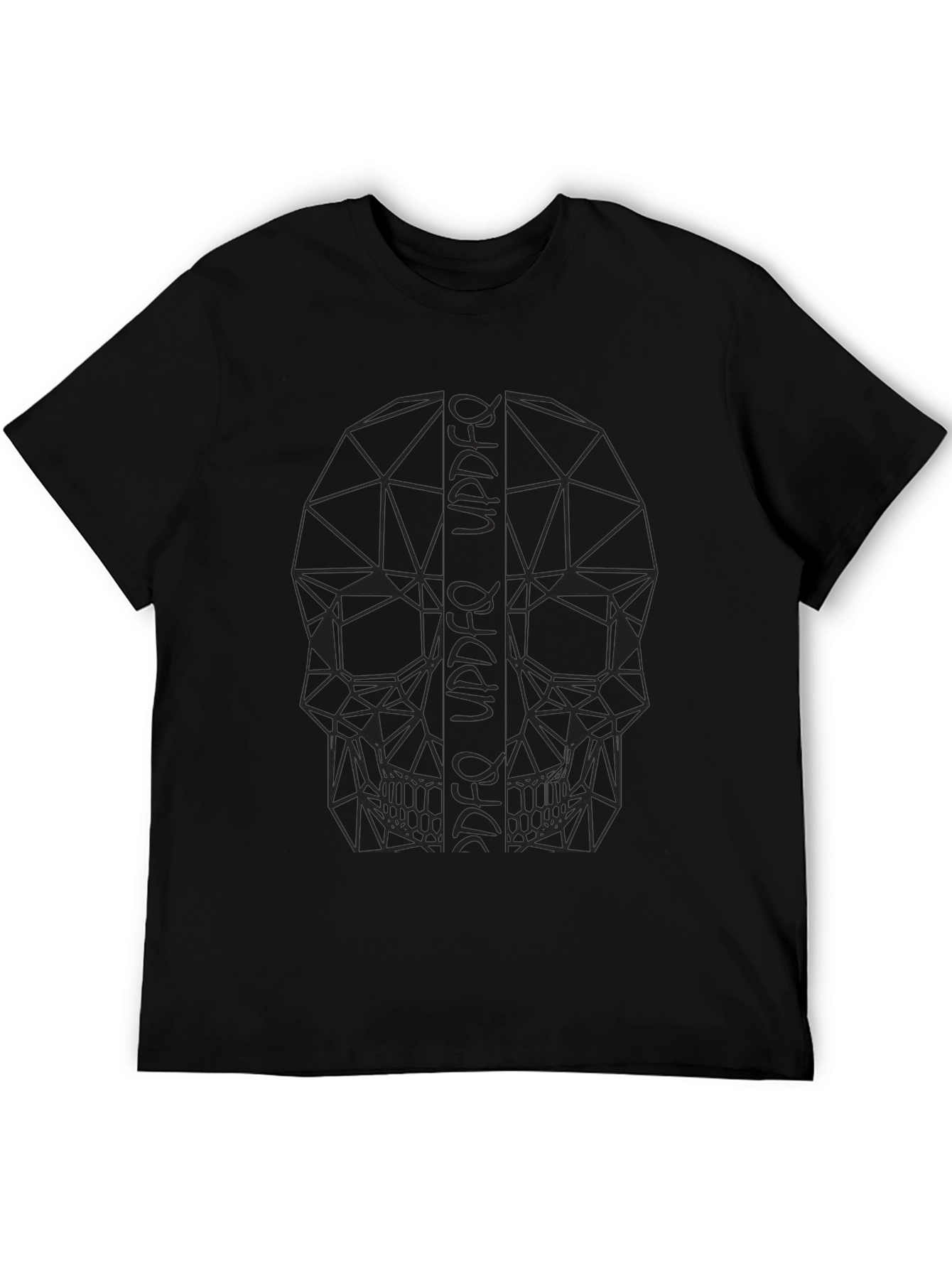 Geometric Skull Print Black T-Shirt