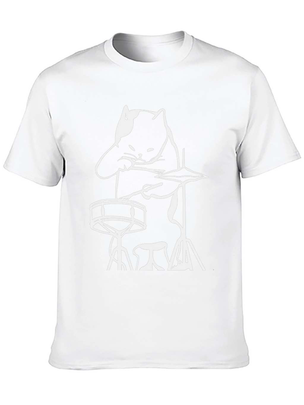 Cat Drummer T-Shirt - Rock and Roll Cool!