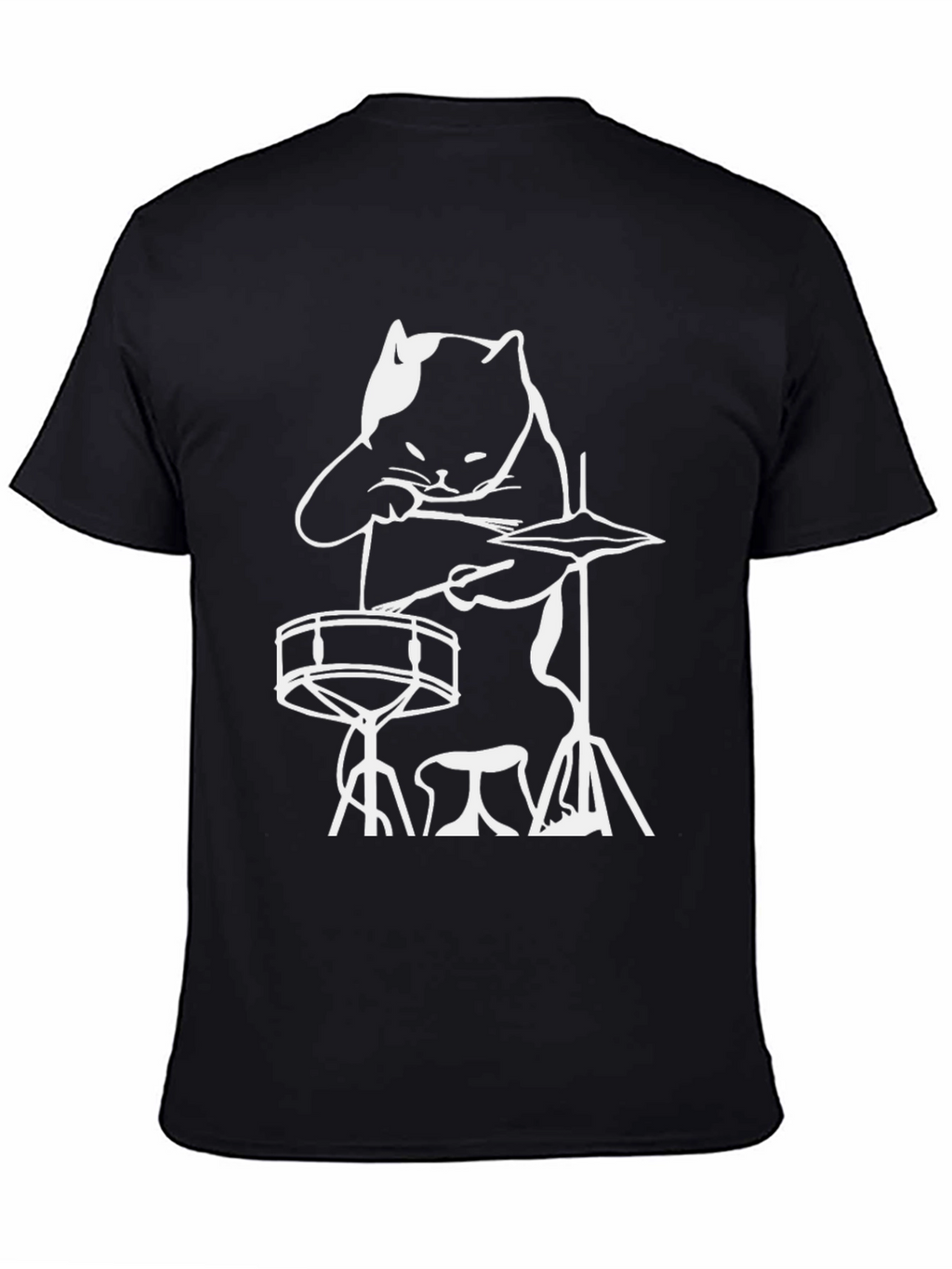 Cat Drummer T-Shirt - Rock and Roll Cool!