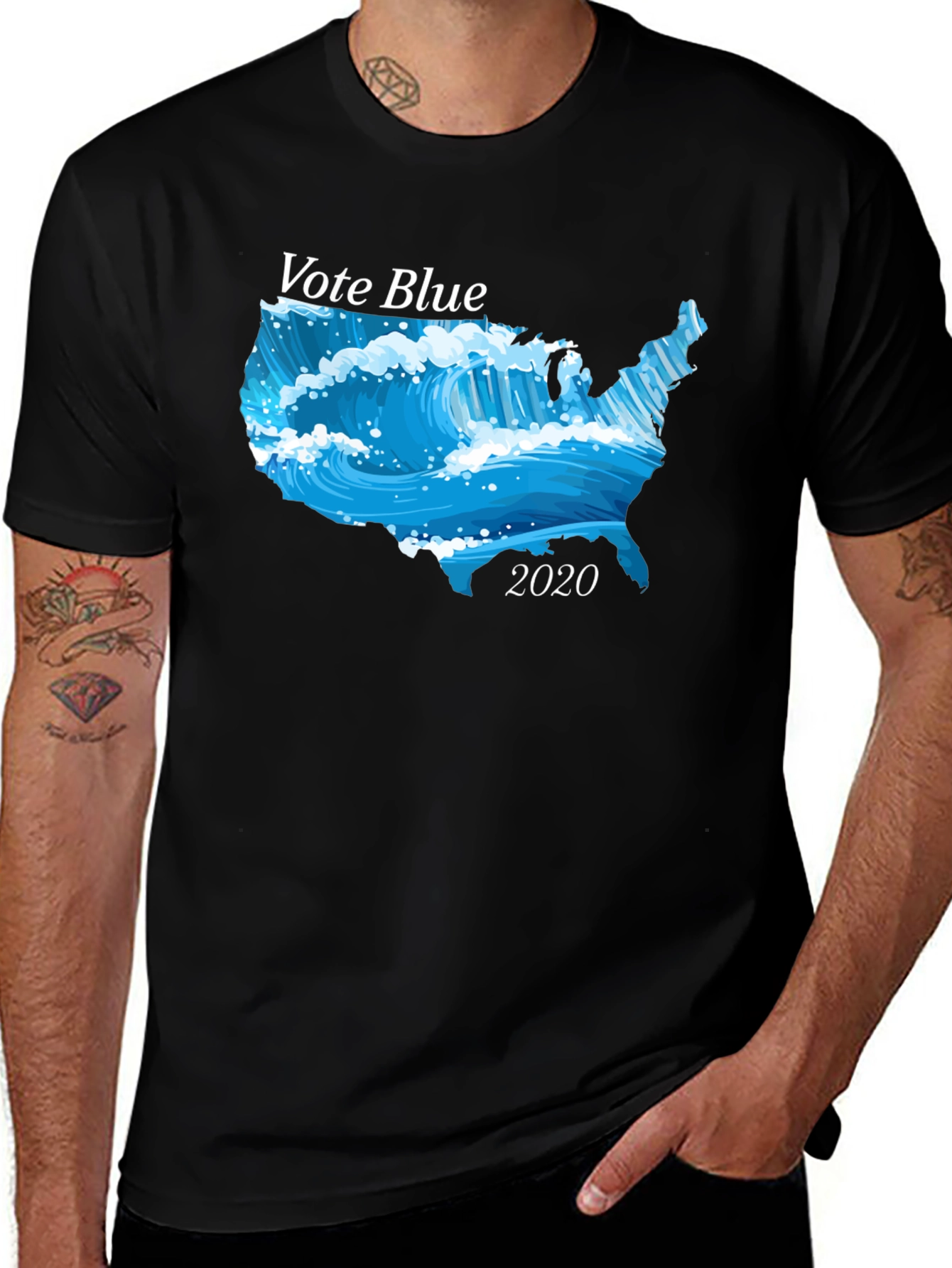 Vote Blue 2020 Wave USA T-Shirt