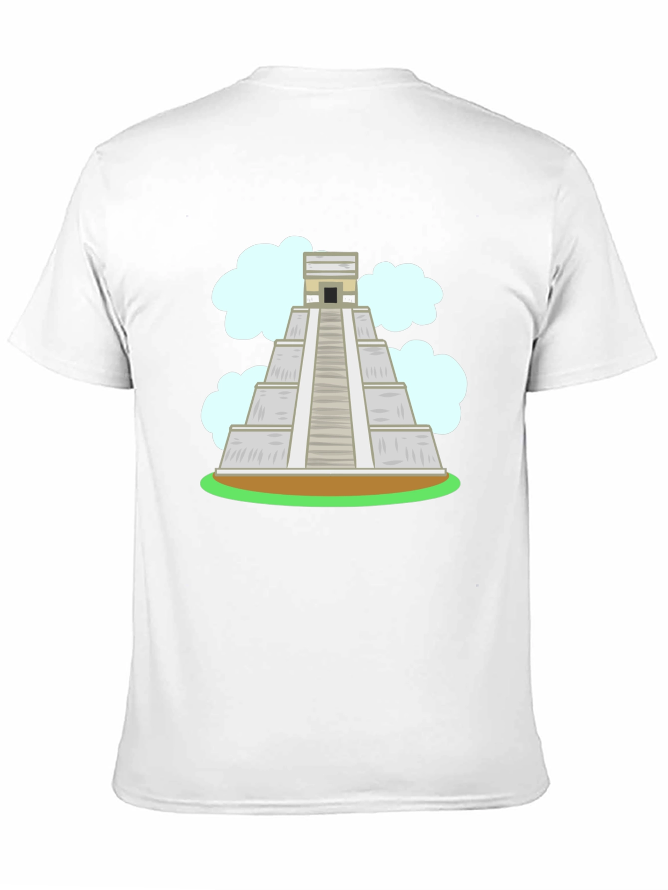 Mayan Pyramid Graphic Tee - Black Cotton T-Shirt