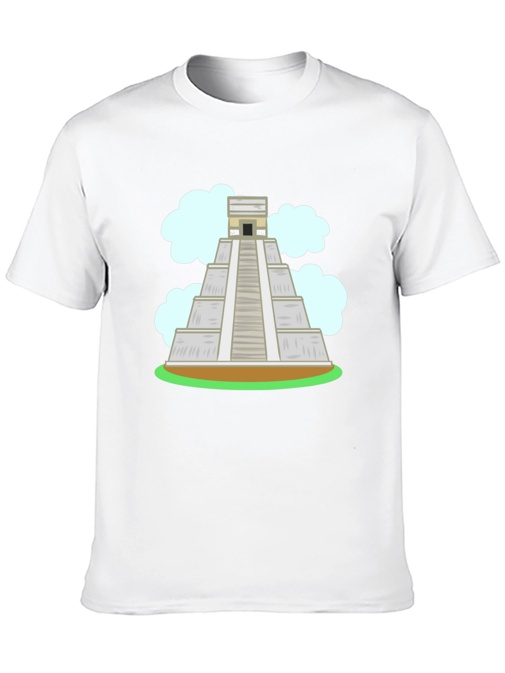 Mayan Pyramid Graphic Tee - Black Cotton T-Shirt