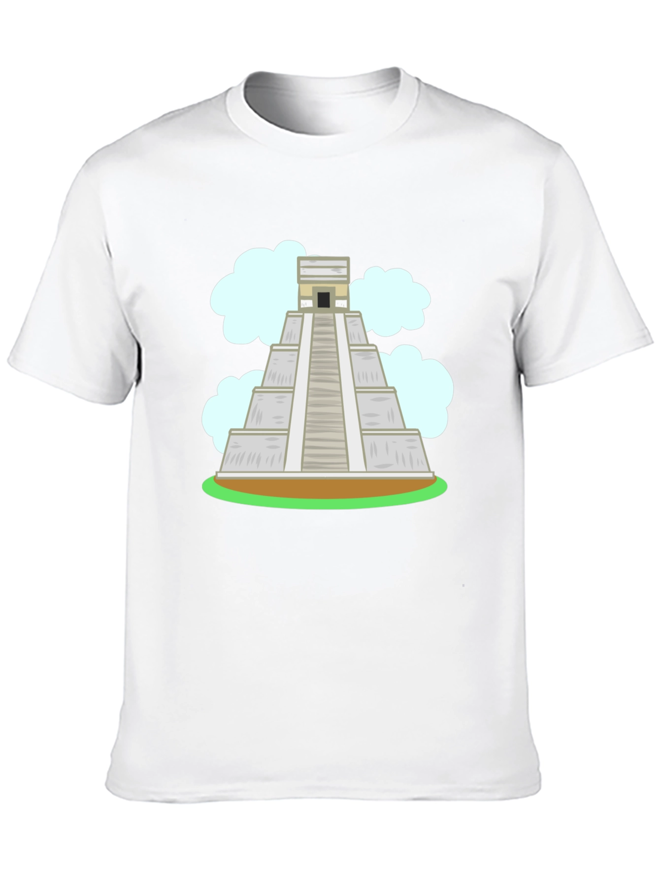 Mayan Pyramid Graphic Tee - Black Cotton T-Shirt
