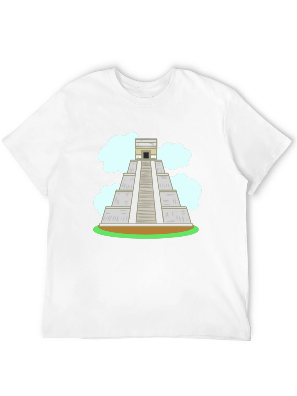 Mayan Pyramid Graphic Tee - Black Cotton T-Shirt