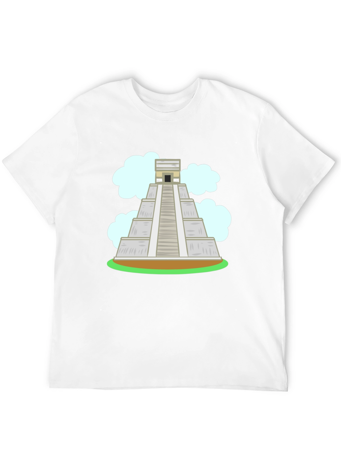 Mayan Pyramid Graphic Tee - Black Cotton T-Shirt