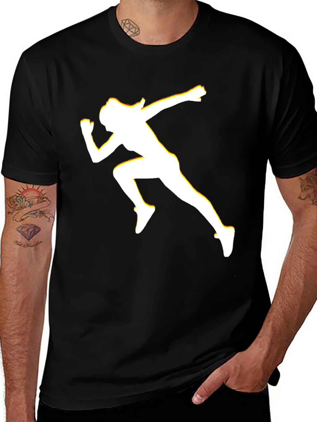 Runner Silhouette T-Shirt - Black