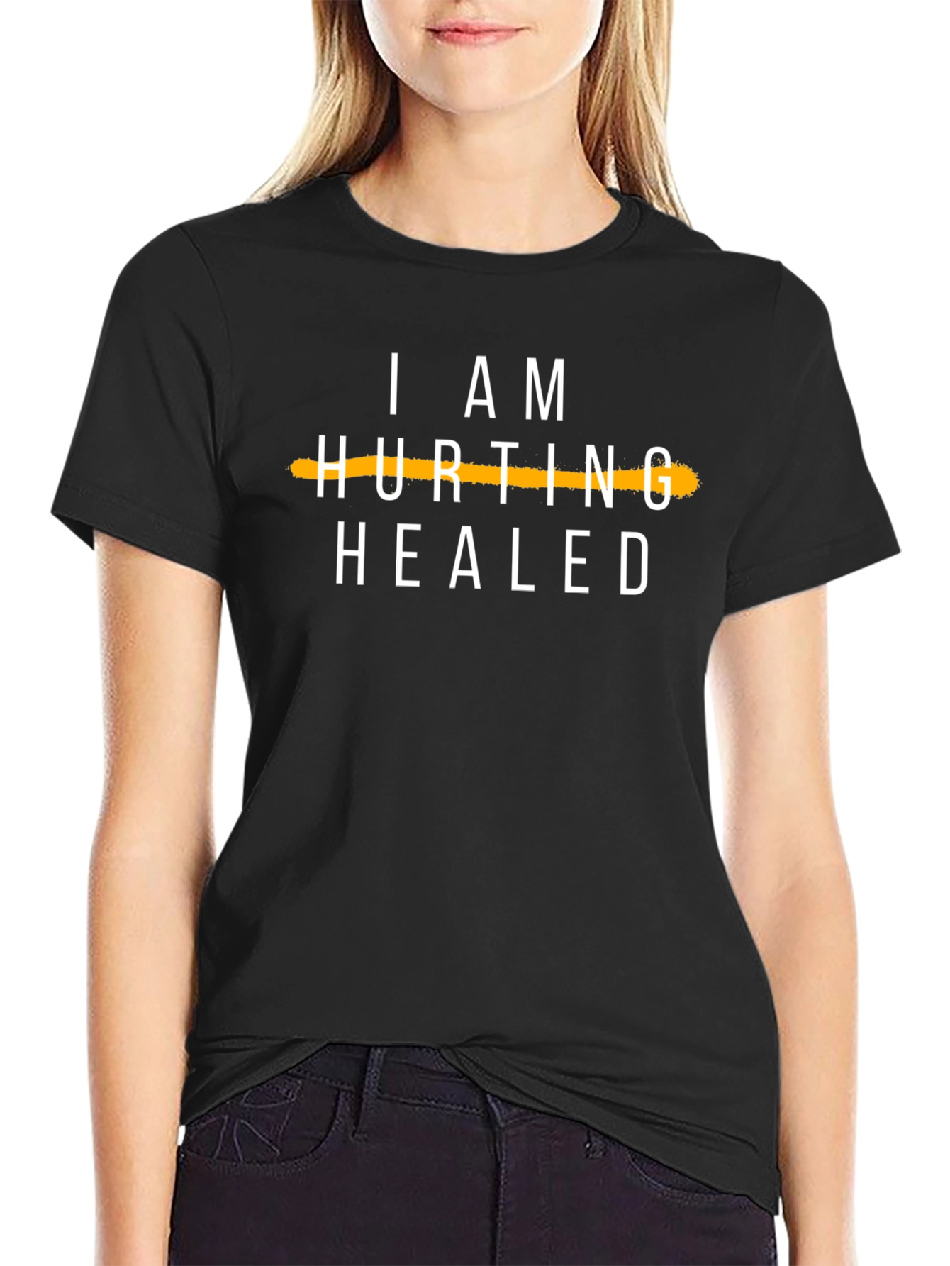 I Am Healed Graphic T-Shirt - Black