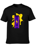 Energy Drink T-Shirt - Purple Lightning Bolt Design