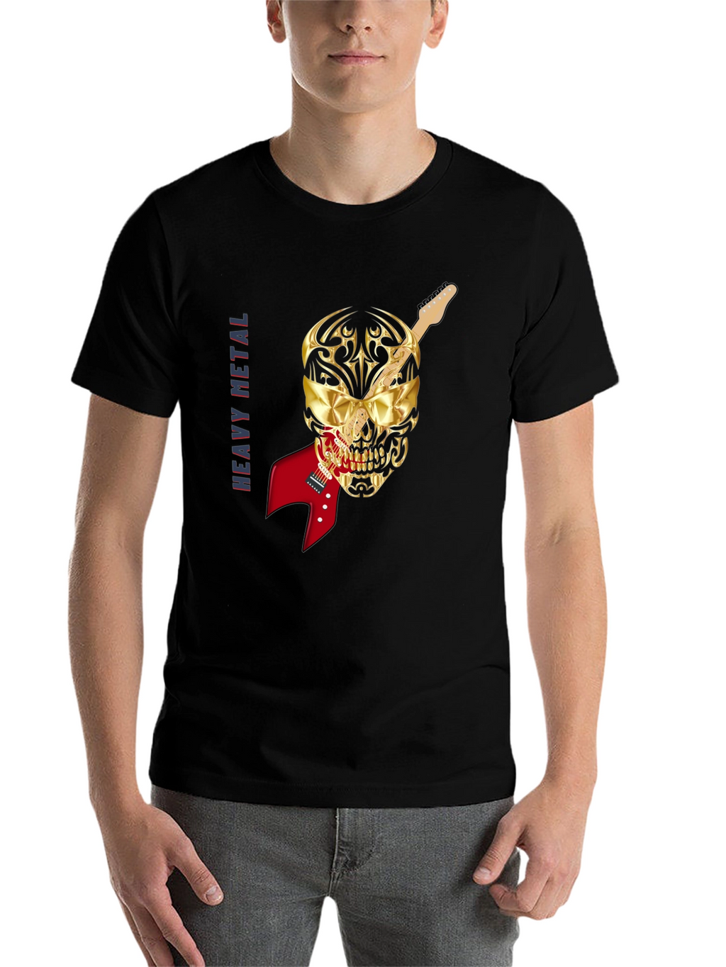 Heavy Metal Skull Guitar T-Shirt