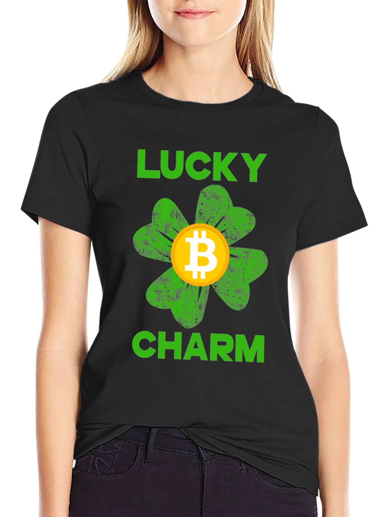 Bitcoin Lucky Charm Black T-Shirt