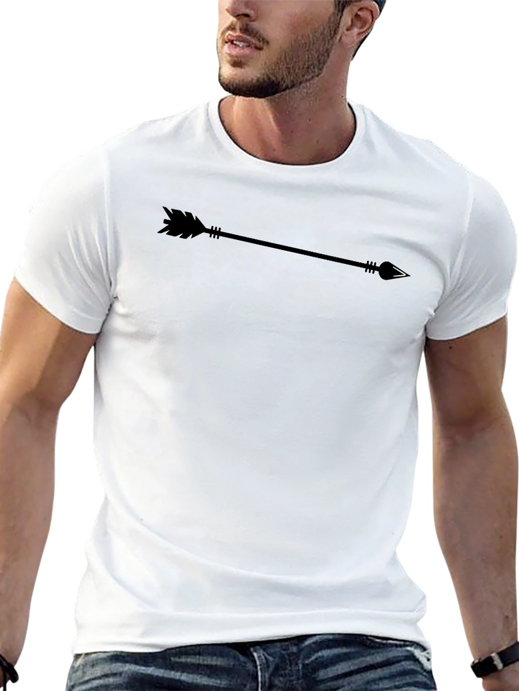 Mens Black Arrow Graphic T-Shirt - Casual Style