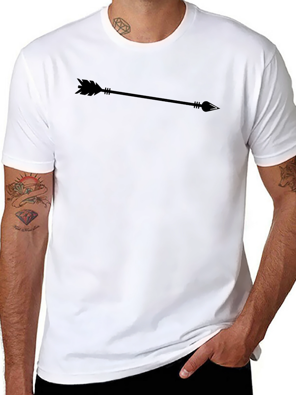 Mens Black Arrow Graphic T-Shirt - Casual Style