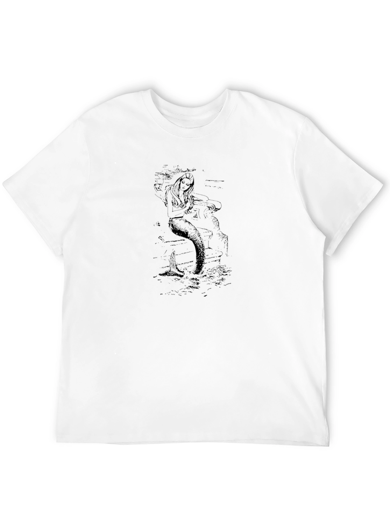 Mermaid Graphic Black T-Shirt
