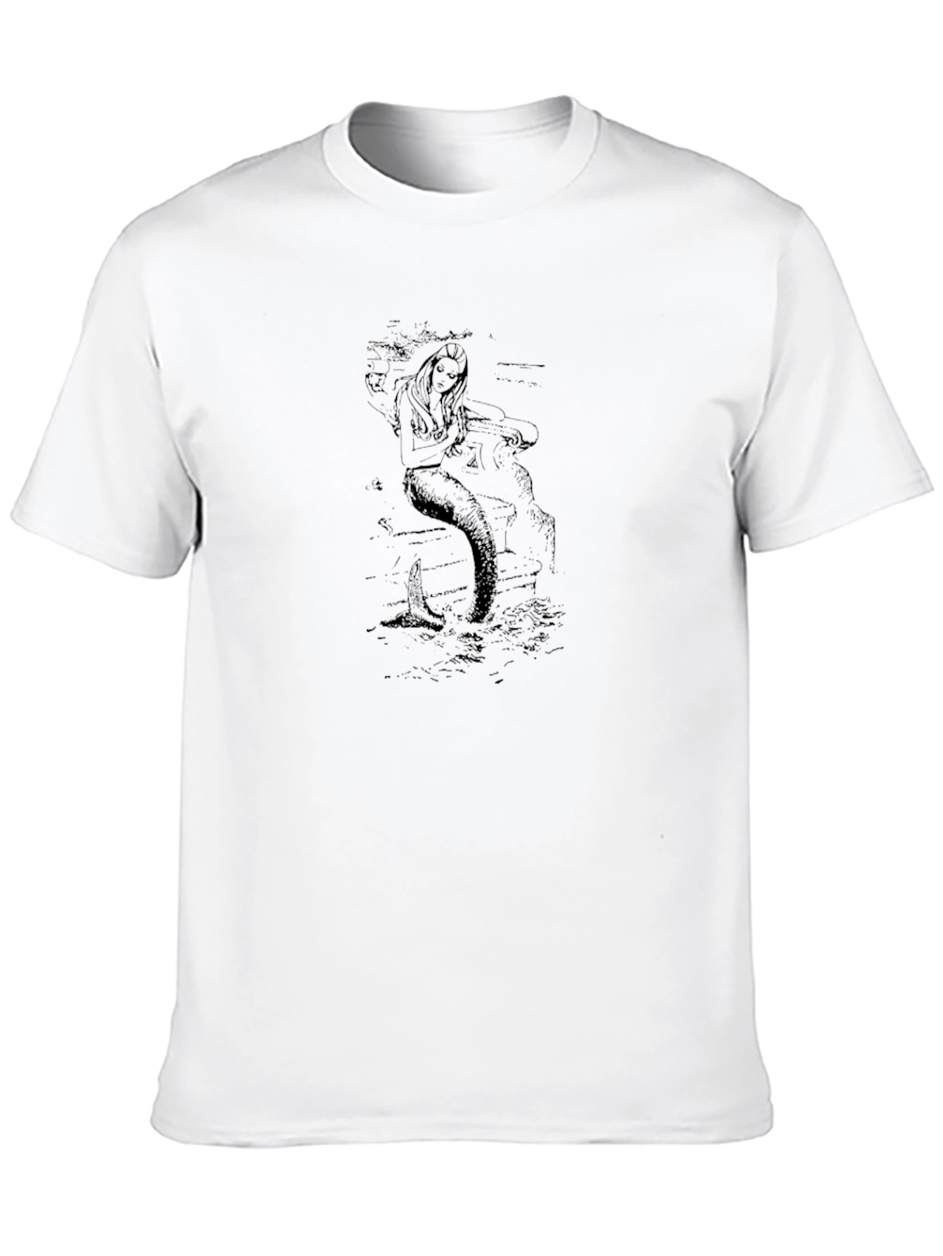 Mermaid Graphic Black T-Shirt