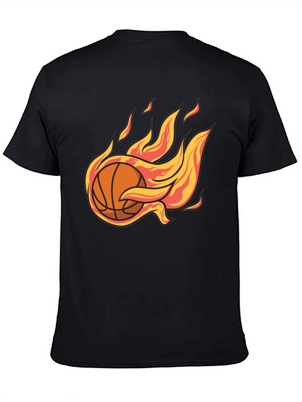 Flaming Basketball Graphic Tee - Cool Sports T-Shirt