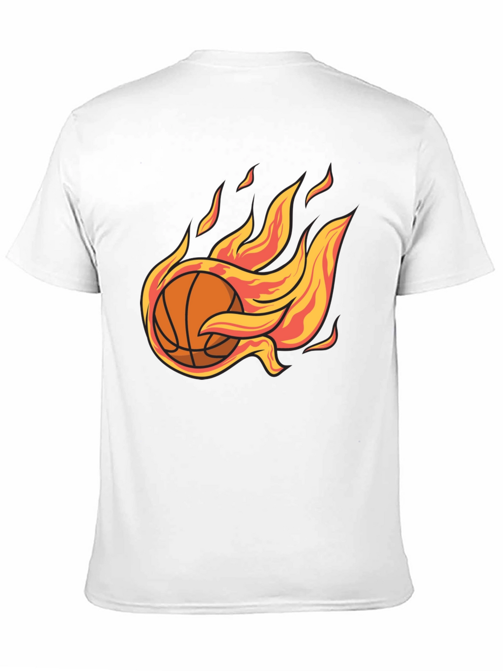 Flaming Basketball Graphic Tee - Cool Sports T-Shirt