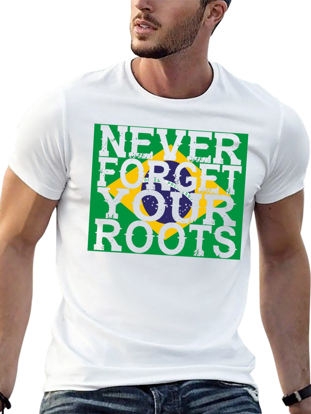 Never Forget Your Roots Brazil Flag T-Shirt