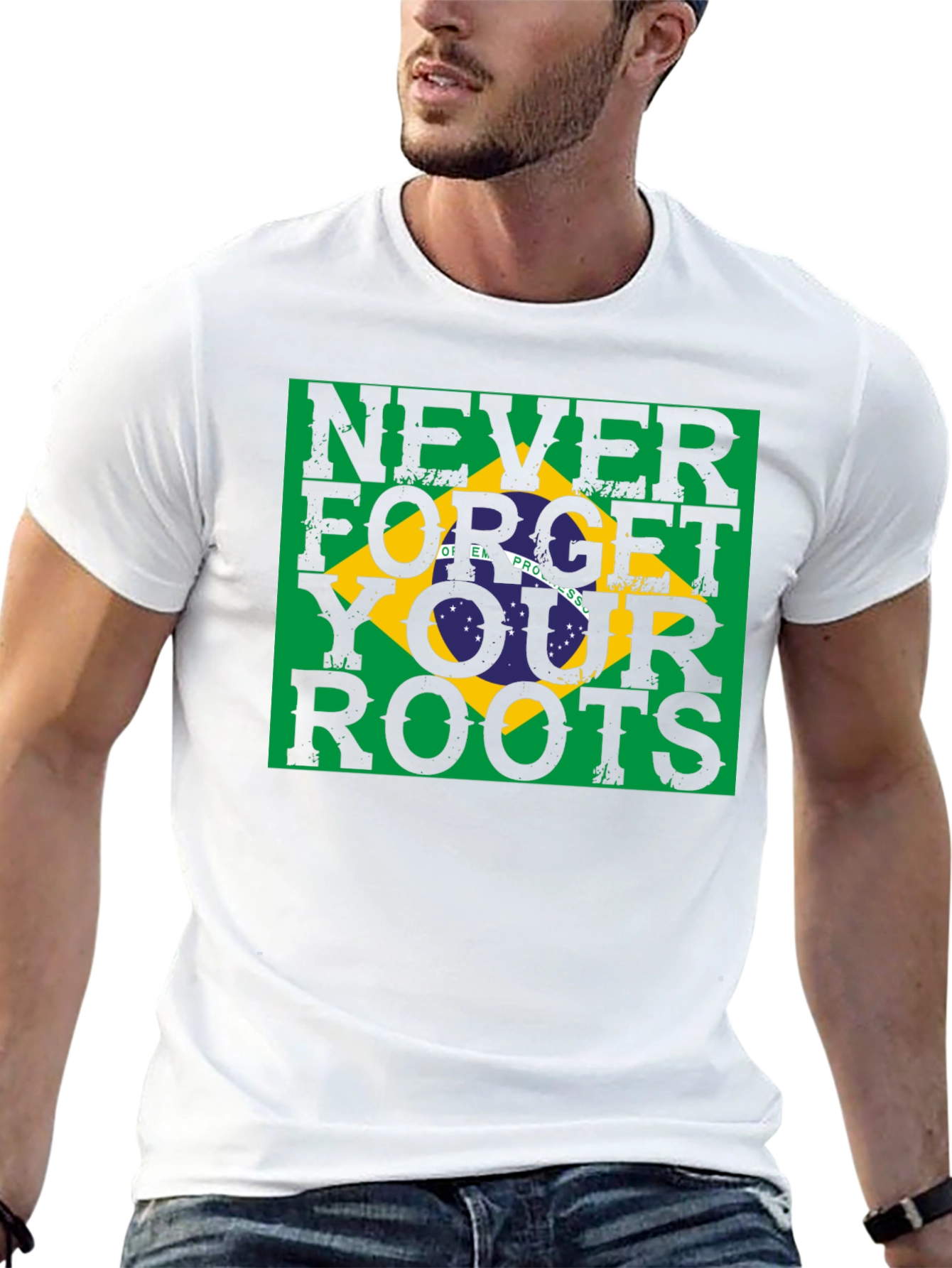 Never Forget Your Roots Brazil Flag T-Shirt