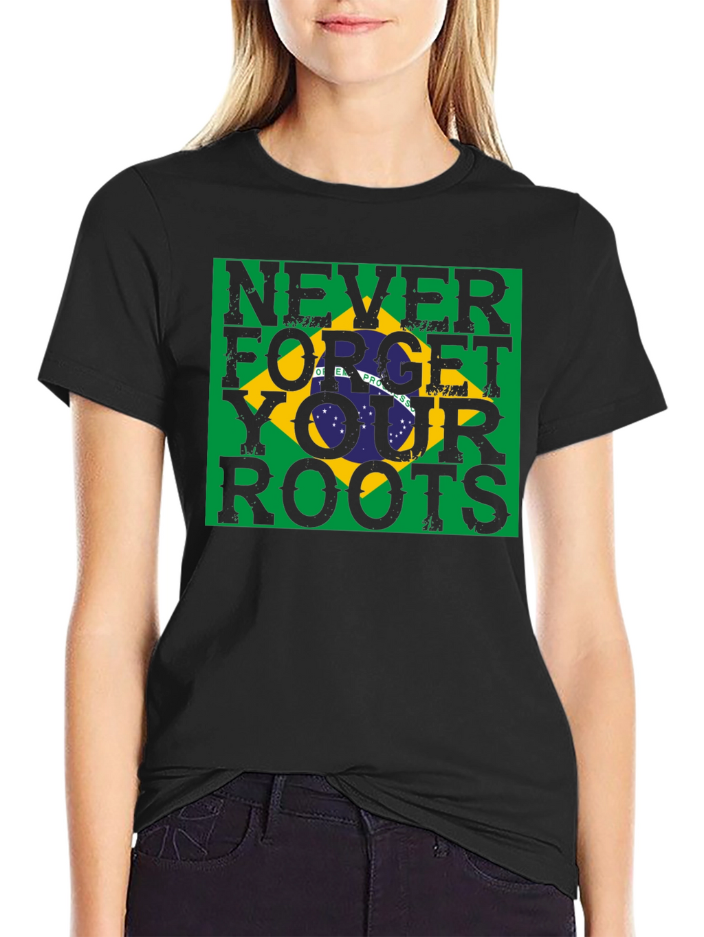 Never Forget Your Roots Brazil Flag T-Shirt
