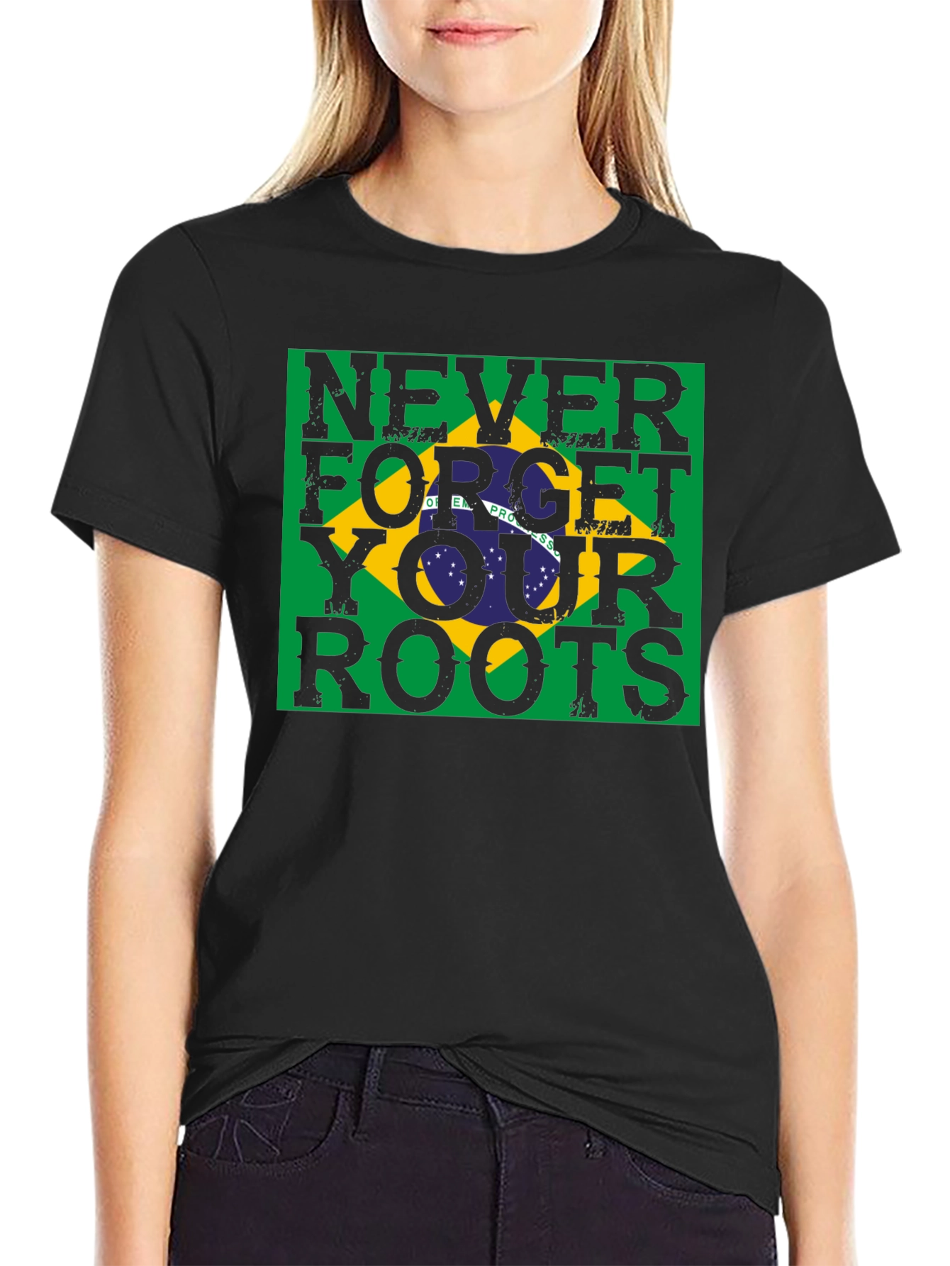 Never Forget Your Roots Brazil Flag T-Shirt