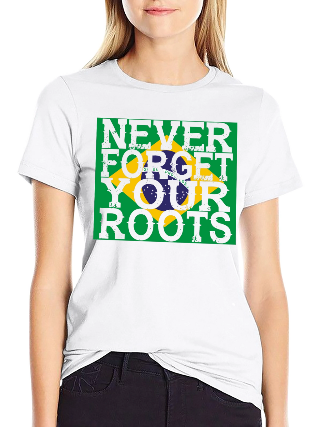 Never Forget Your Roots Brazil Flag T-Shirt