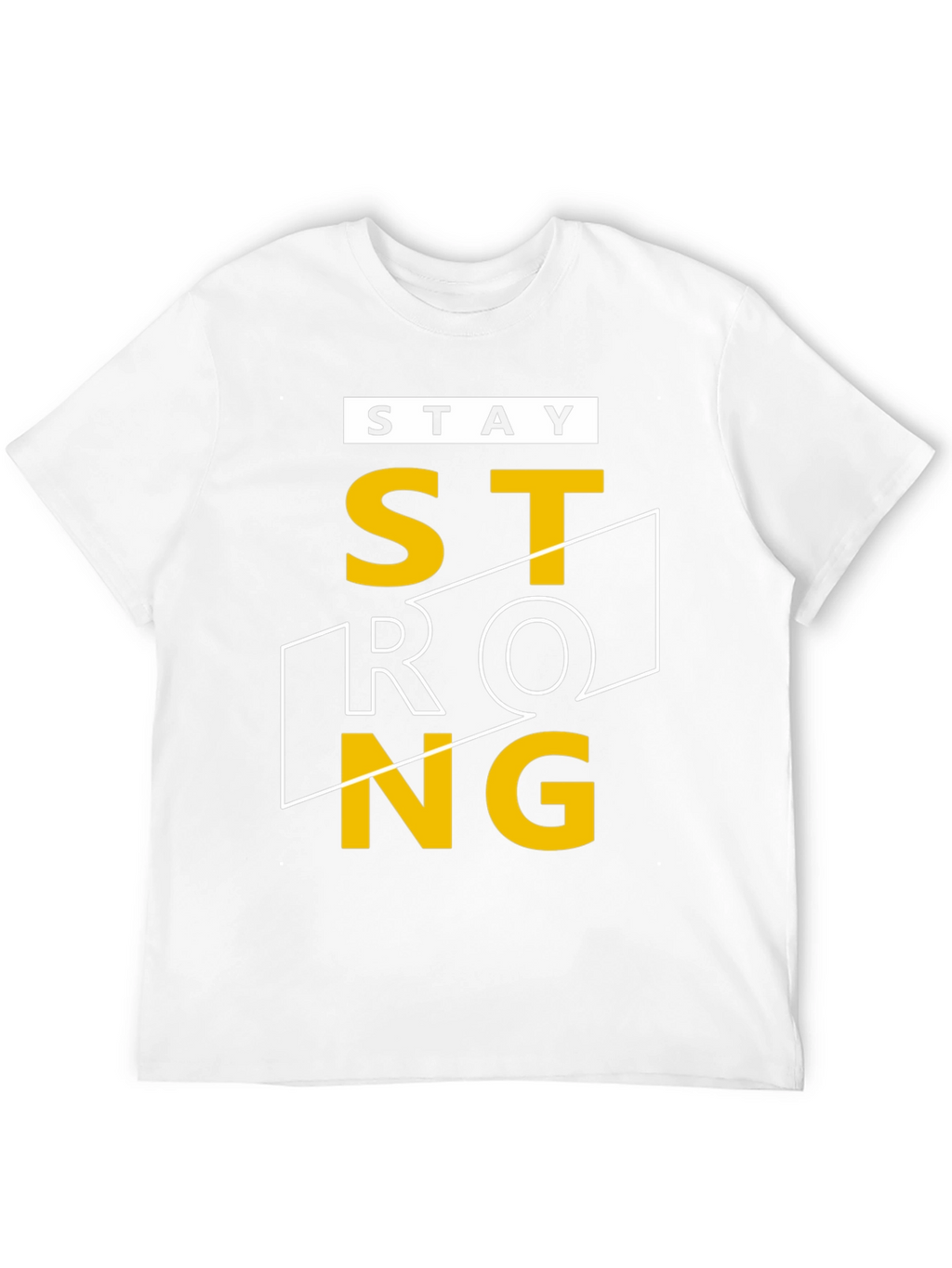 Stay Strong Graphic T-Shirt - Black Crew Neck Tee
